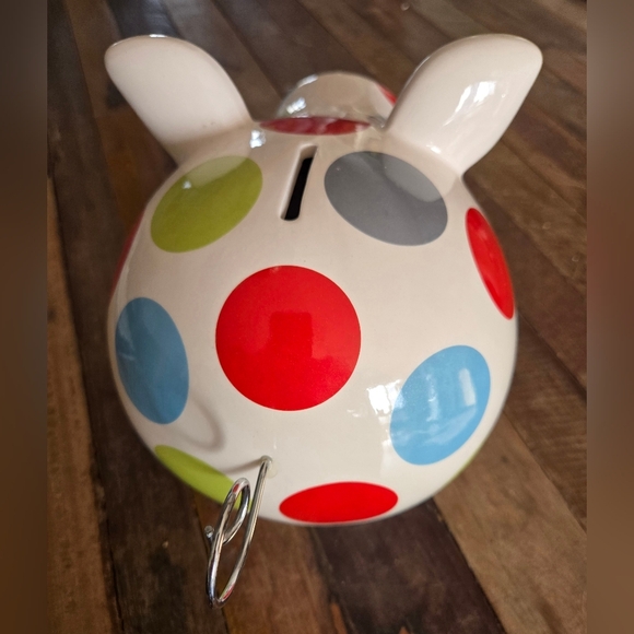 Salt & Pepper | Colorful Polka Dot Piggy Bank - Picture 4 of 6